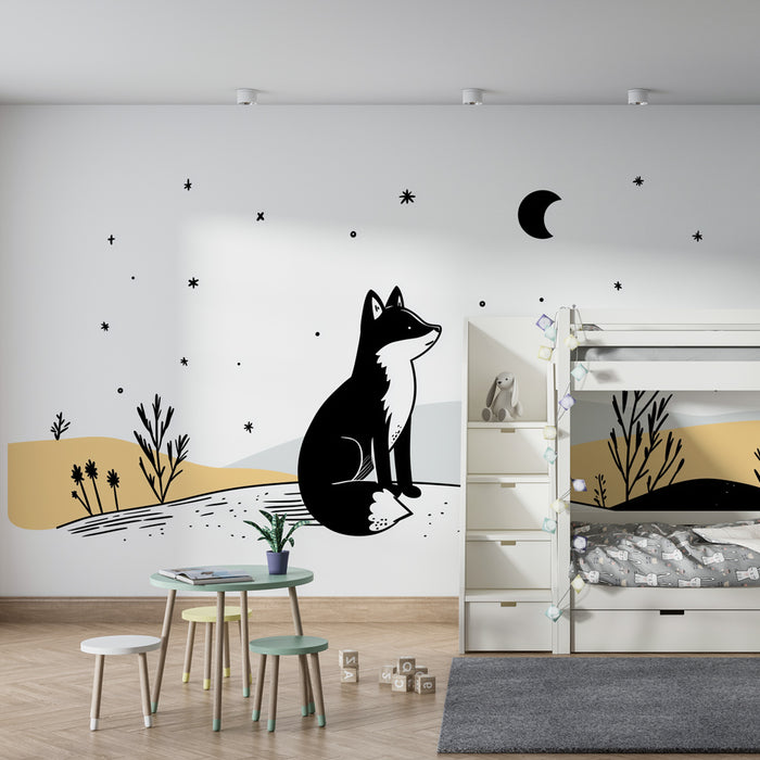 Lastenhuoneen tapetti | Kettu tähtien alla