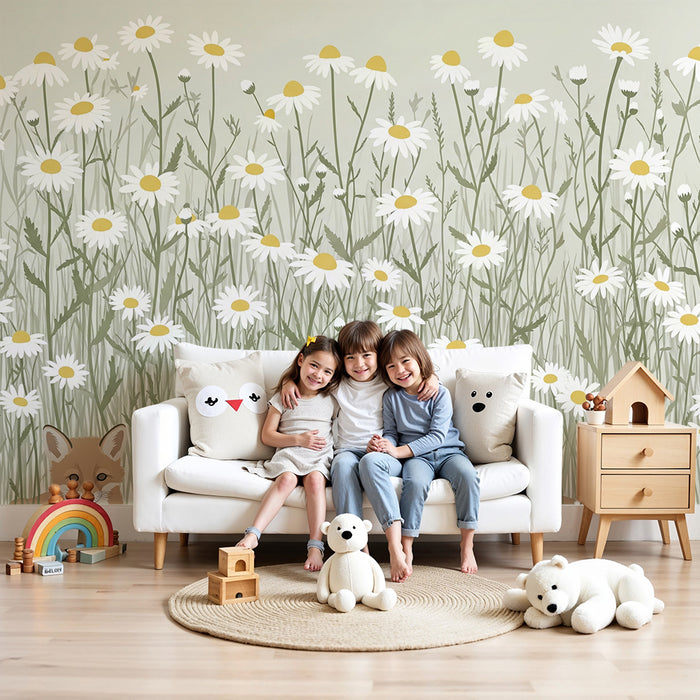 Lastenhuoneen tapetti | Kettuja voikukkapellolla