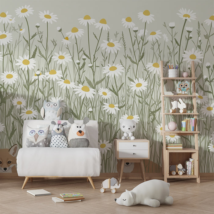 Lastenhuoneen tapetti | Kettuja voikukkapellolla