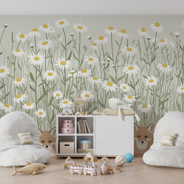 Lastenhuoneen tapetti | Kettuja voikukkapellolla