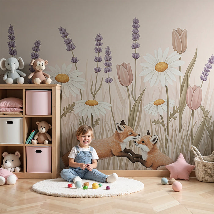 Lastenhuoneen tapetti | Ketut ja villikukat