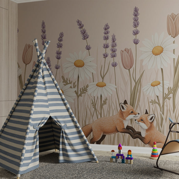 Lastenhuoneen tapetti | Ketut ja villikukat
