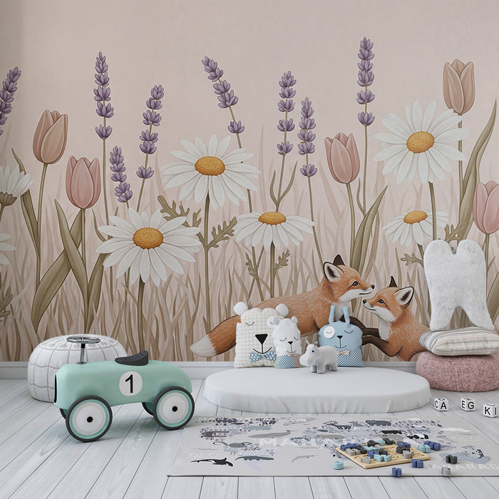 Lastenhuoneen tapetti | Ketut ja villikukat