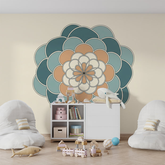 Papel de parede para quarto de bebé | Roseta tricolor