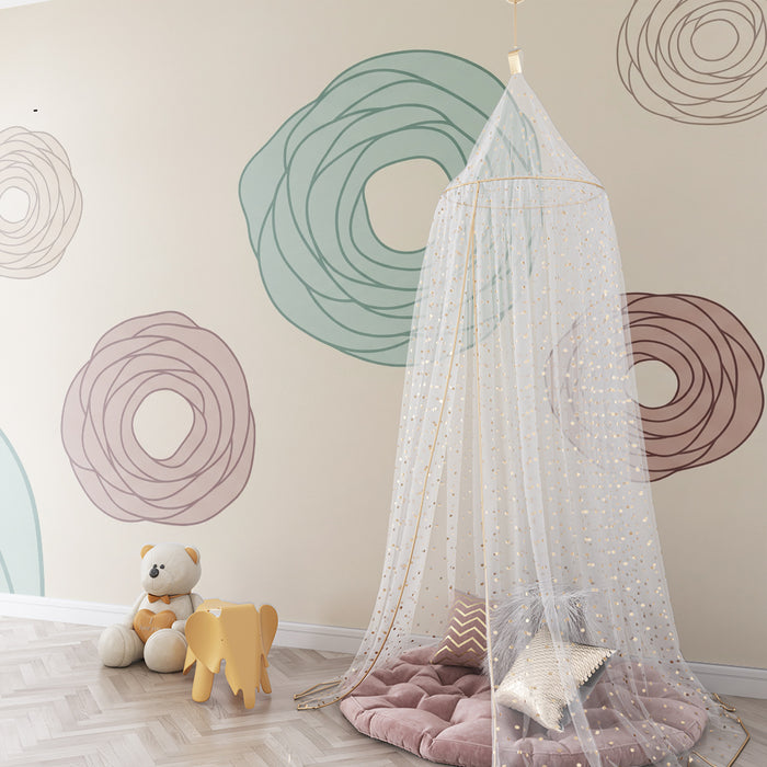 Papel pintado para habitación infantil | Rosas sencillas