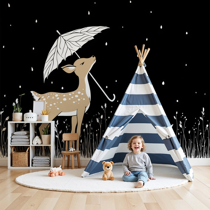 Lastenhuoneen tapetti | Niin kaunis hirvi sateessa