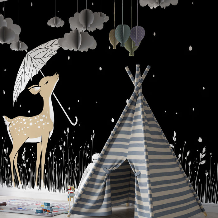 Lastenhuoneen tapetti | Niin kaunis hirvi sateessa