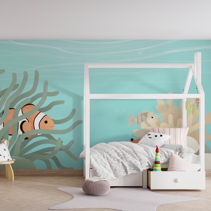 Papier de parede quarto bebê | Ponorka a barevní přátelé