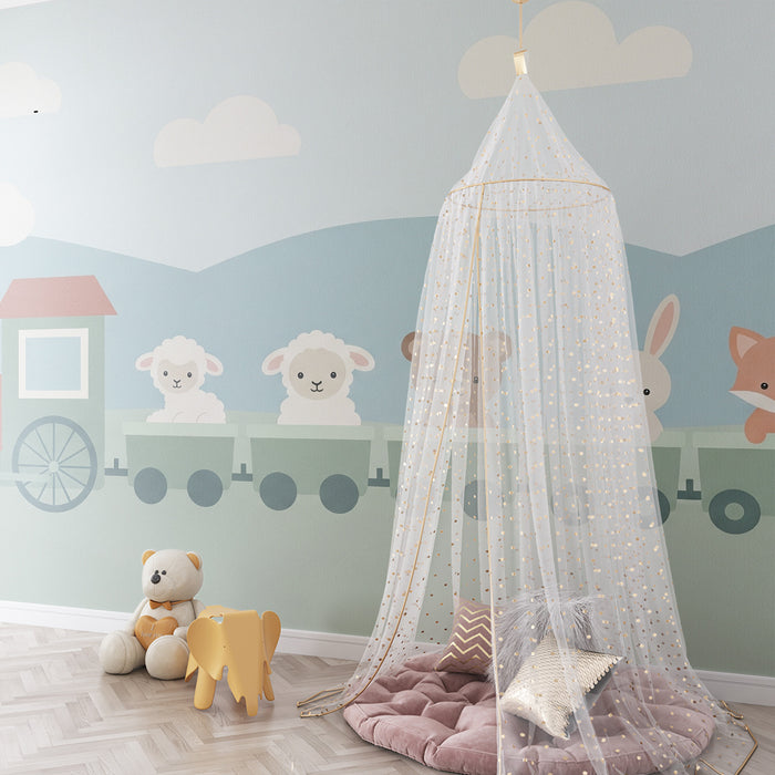 Babyzimmer Tapete | Niedliche Tierzug