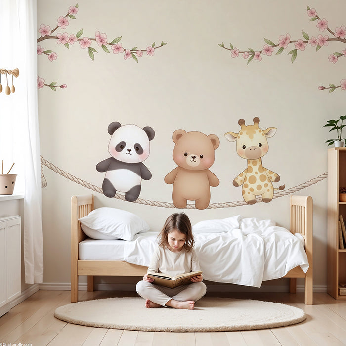 Paberi tapeet beebitoale | Kolm armsat looma köie peal