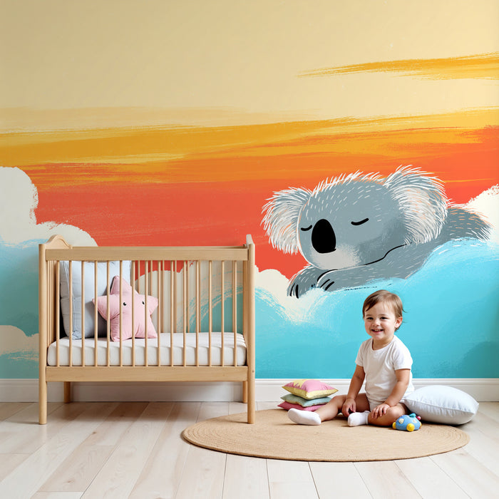 Papel de parede quarto bebê | Един мечтателен кояла сред облаците
