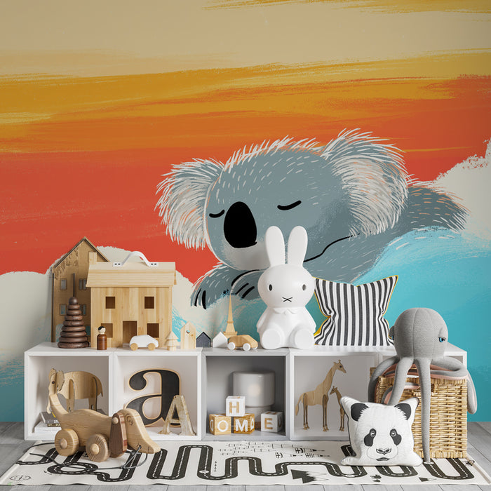 Papel de parede quarto bebê | Един мечтателен кояла сред облаците