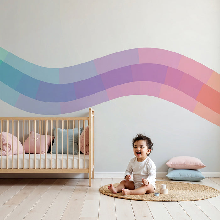 Papel pintado infantil | Olas arcoiris