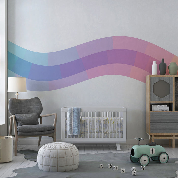 Papel pintado infantil | Olas arcoiris