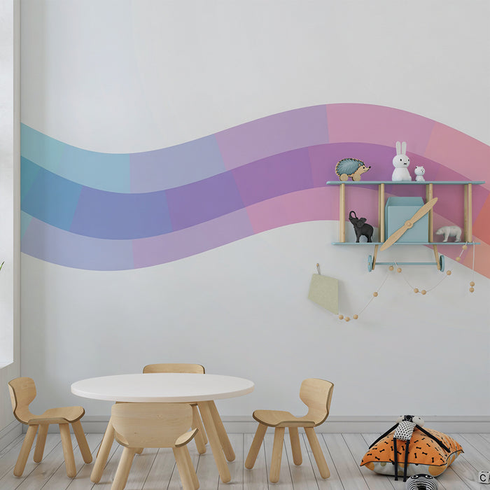 Papel pintado infantil | Olas arcoiris