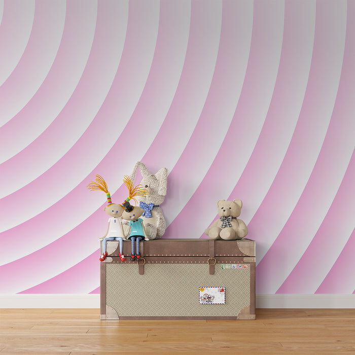 Nursery room wallpaper | Soft waves in gradient pink