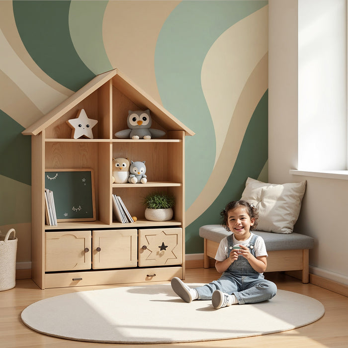 Papier peint chambre bébé | Vagues douces et couleurs apaisantes