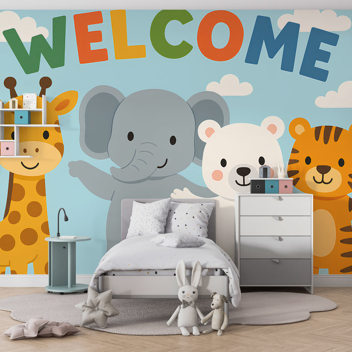 Kinderzimmer Tapete | Freundliche Tiere & fröhliche Farben
