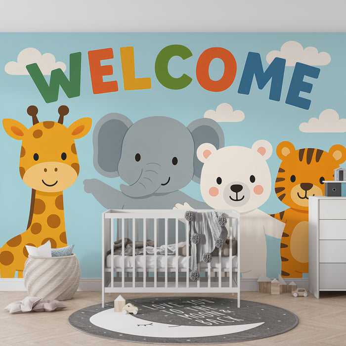 Kinderzimmer Tapete | Freundliche Tiere & fröhliche Farben