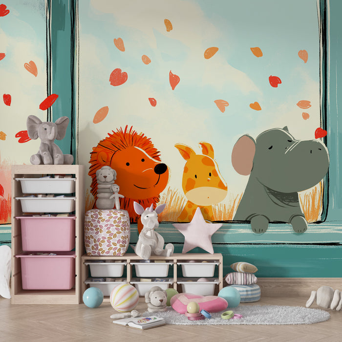 Kinderzimmer Tapete | Spielerische Tiger und Kätzchen