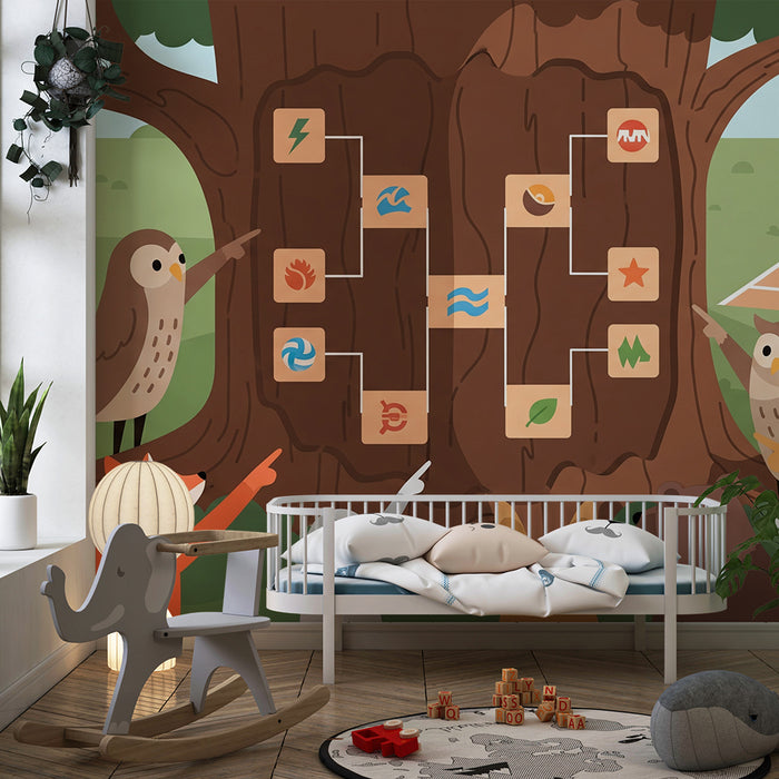 Behang kinderkamer | Bosdieren en natuurspeelgoed