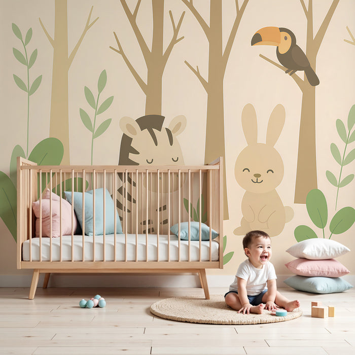 Papel de parede criança | Floresta intocada de animais