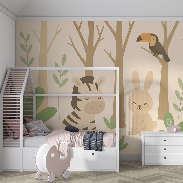 Papel de parede criança | Floresta intocada de animais