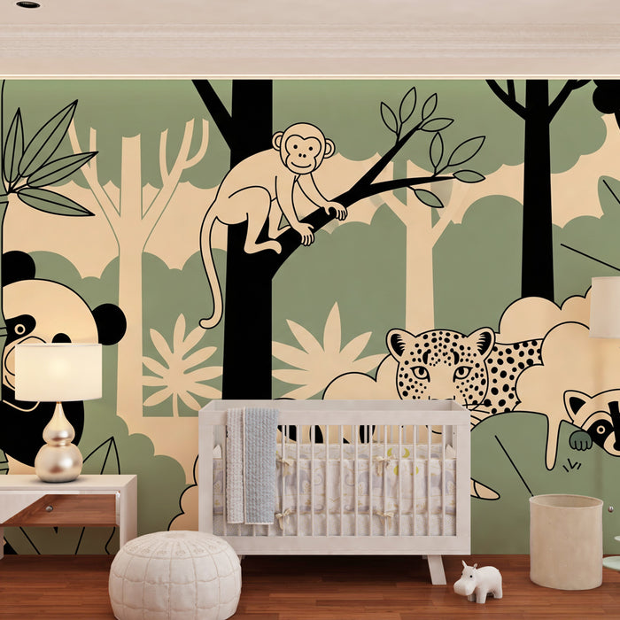Papier de parede dětský pokoj | Jungle Animals Company