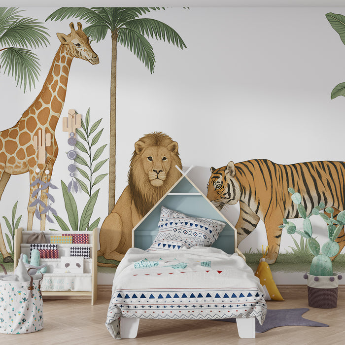 Kinderzimmer Tapete | Savannentiere