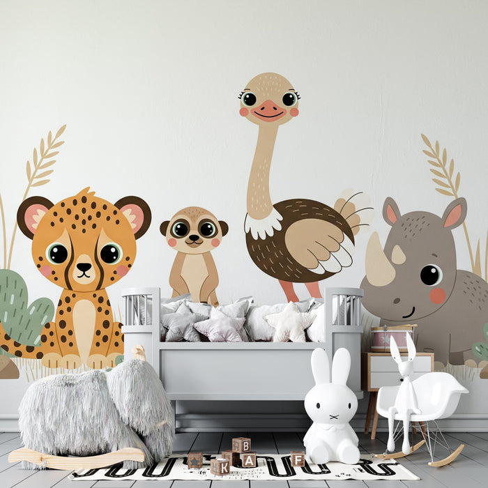Papel de parede criança | Divertidos animais da savana
