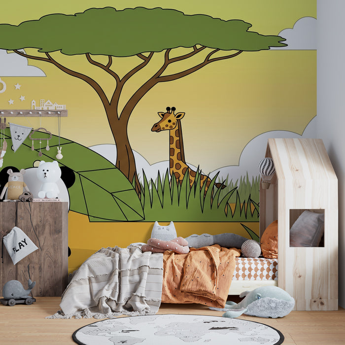 Kids room wallpaper | Skryté savanové zvířata