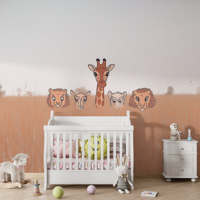 Carta da parati bambini | Animali della savana nascosti