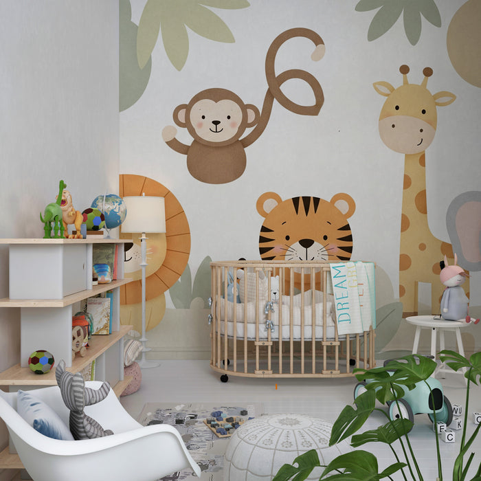 Kids room wallpaper | Bold safari animals