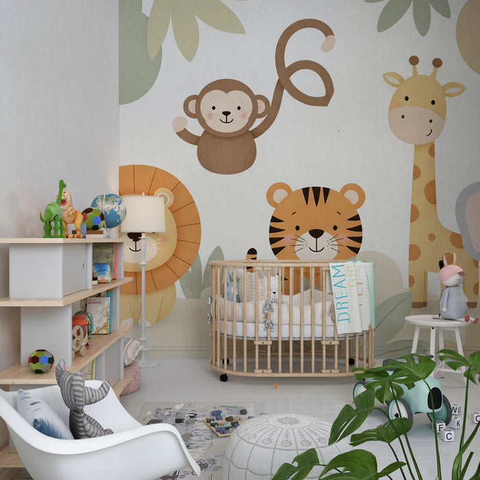 Kids room wallpaper | Bold safari animals