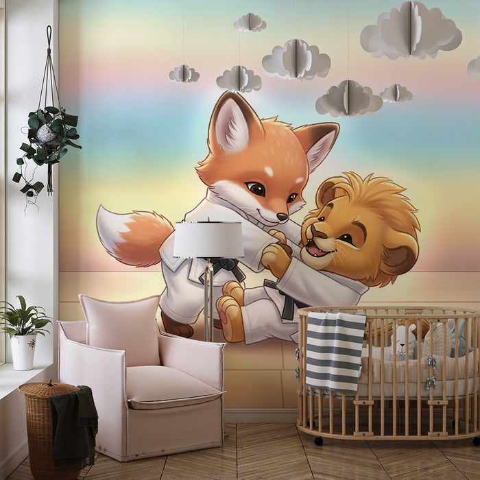 Tapet barnerom | Dyr i karate