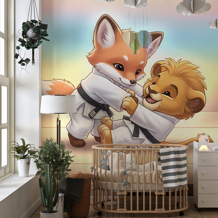 Tapet barnerom | Dyr i karate