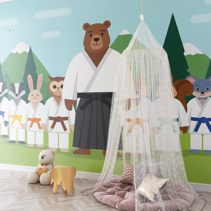 Dětský pokojíček | Zvířátka v kimonu v přírodním stylu