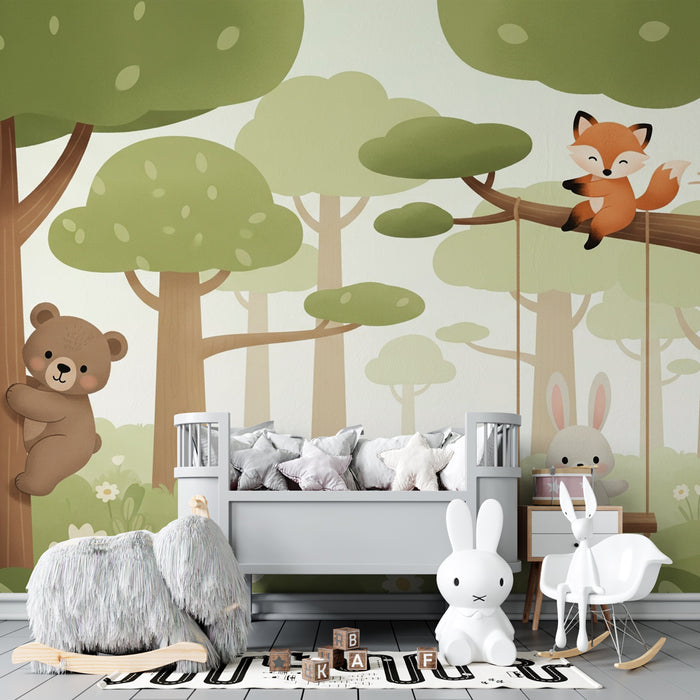 Kinderzimmer Tapete | Tiere in freier Natur