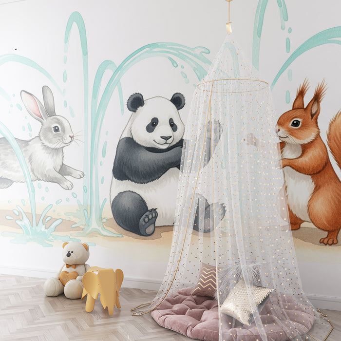 Barntapet | Glada djur vid vattnet