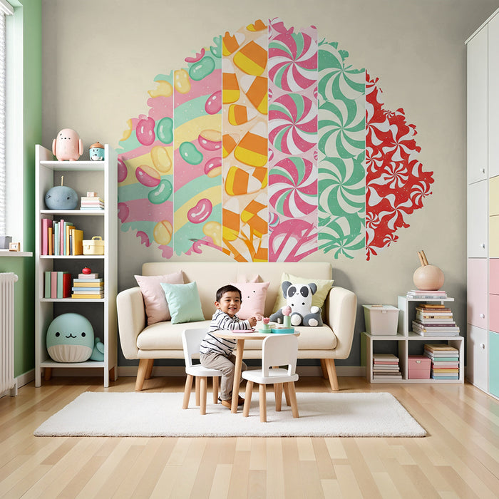 Kids' Room Wallpaper | Colorful Candy Tree