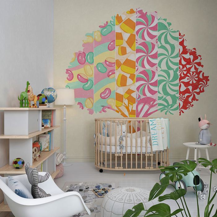 Kids' Room Wallpaper | Colorful Candy Tree