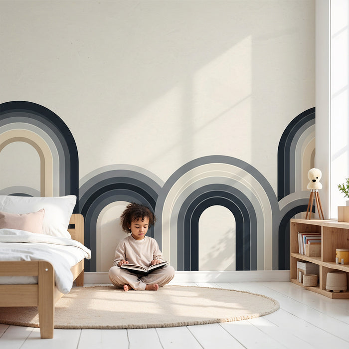 Barntapet | Moderna bågar i neutrala och mjuka toner