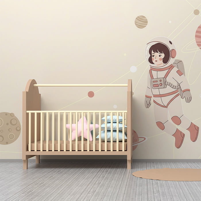 Barntapet | Astronaut och färgglada planeter i rymden