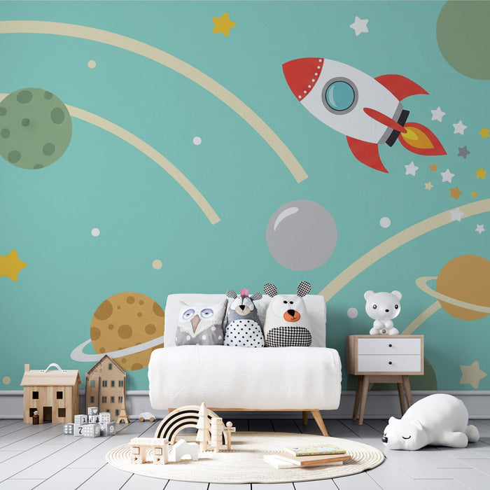 Papel de parede criança | Astronautas e galáxias