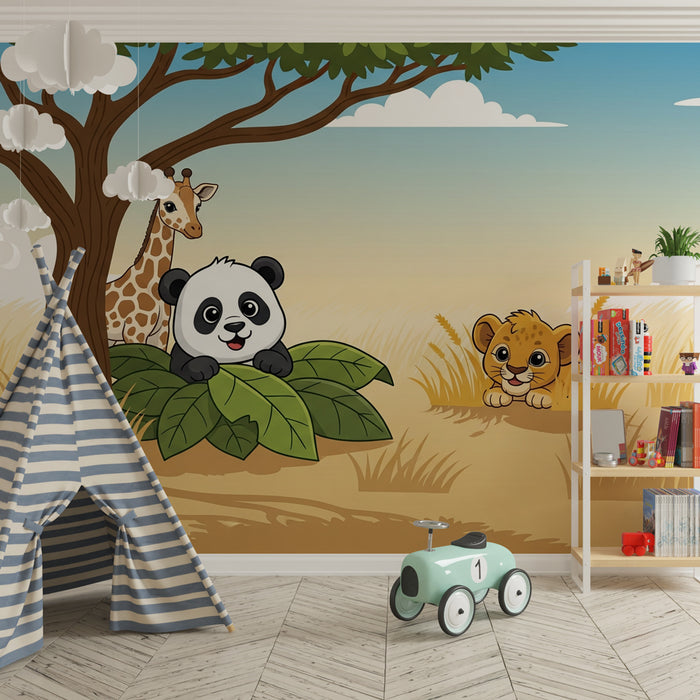Papier peint chambre enfant | Aventure au cœur de la savane