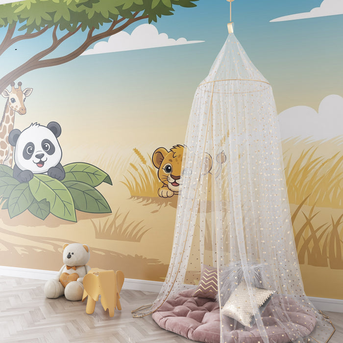 Papier peint chambre enfant | Aventure au cœur de la savane