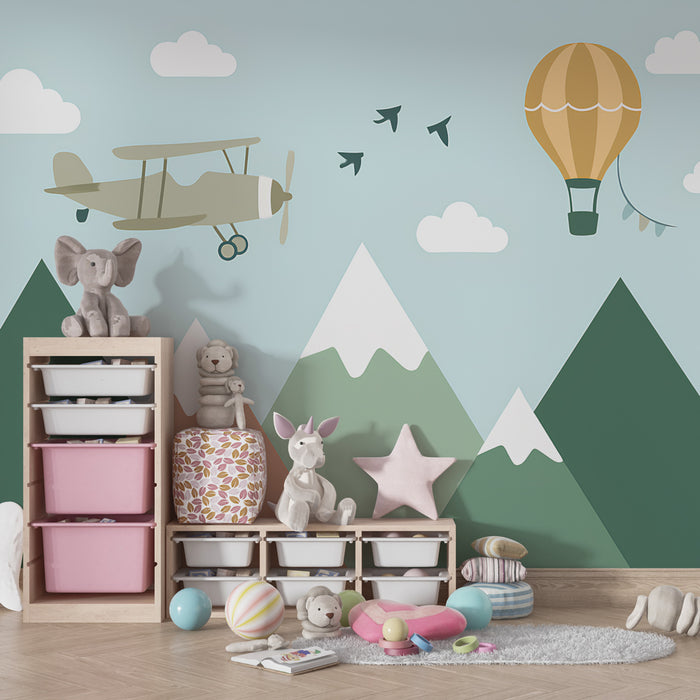 Papier peint chambre enfant | Aventure dans les cieux