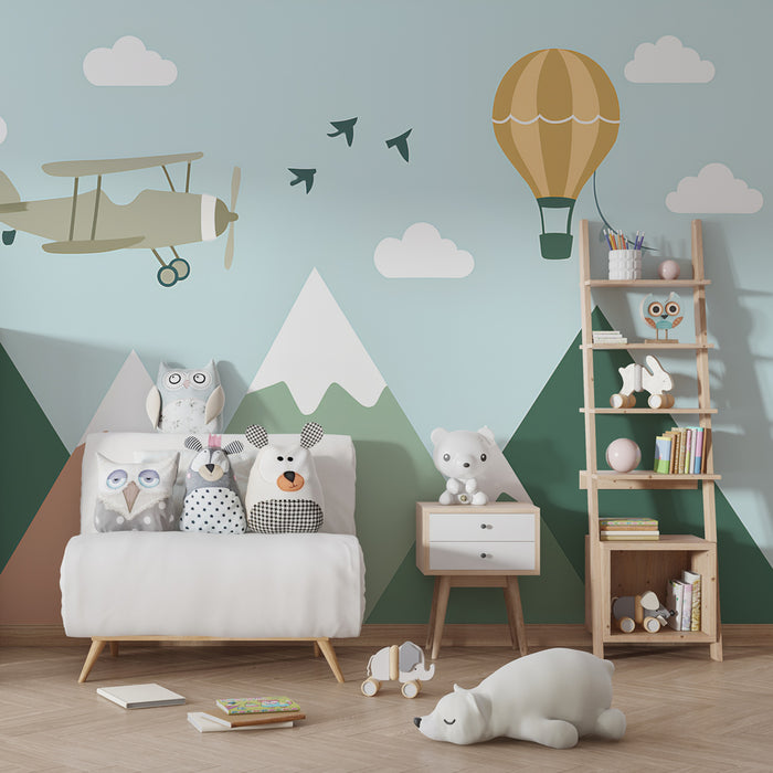 Papier peint chambre enfant | Aventure dans les cieux