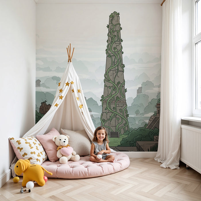 Kids' Room Wallpaper | Adventure in a Mysterious Jungle with Ancient Temples