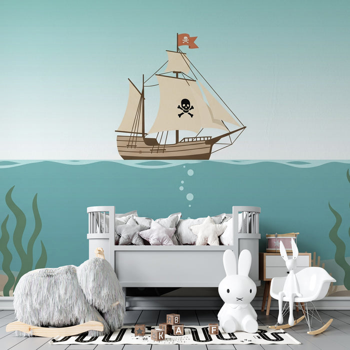 Kinderzimmer Tapete | Abenteuer der Piraten und geheimnisvolles Meer